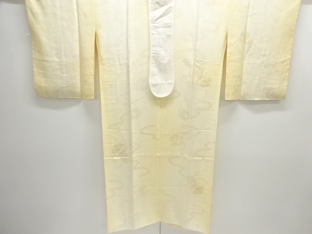 JAPANESE KIMONO / JUBAN / WOVEN CLOUD & ROUNDEL FLOWER 